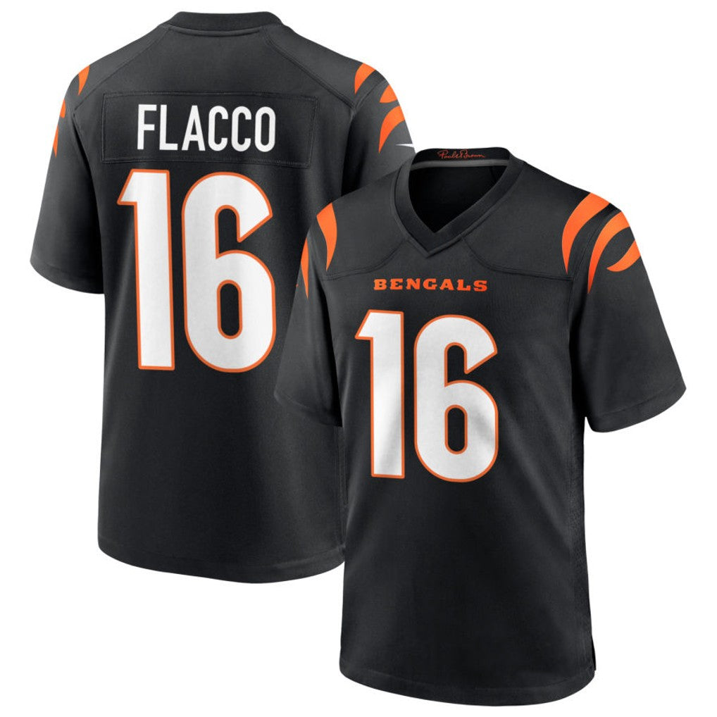 Trusc C.Bengals #16 Joe Flacco Player Black Home Game Stitched Jerseys