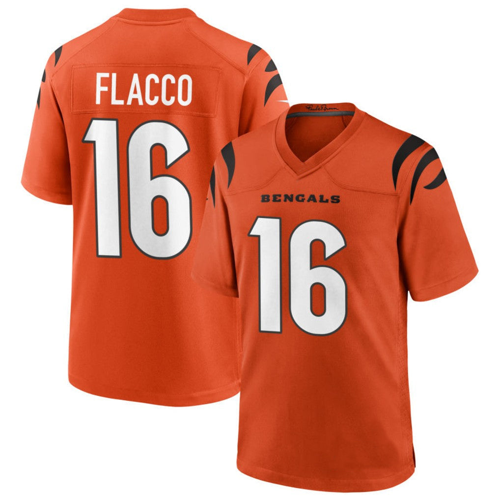 Trusc C.Bengals #16 Joe Flacco Player Orange Home Game Stitched Jerseys