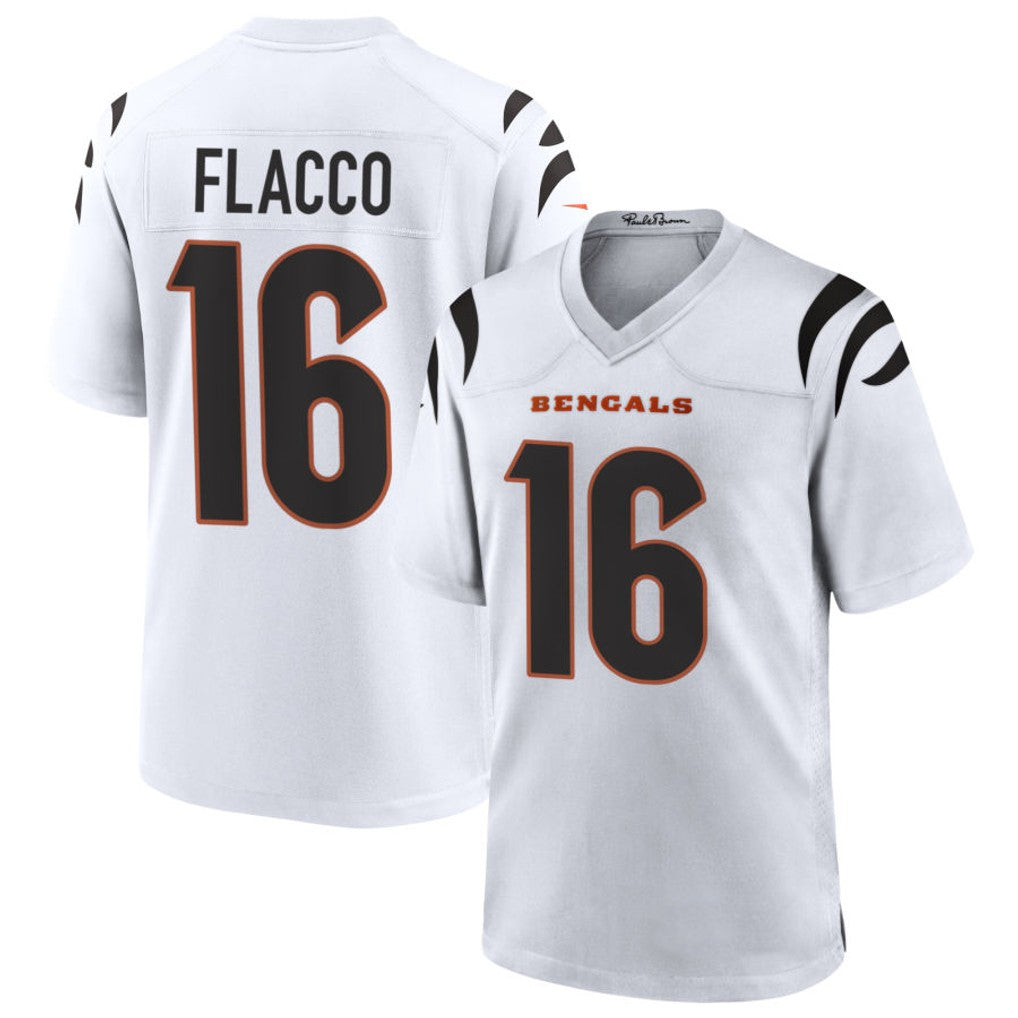 Trusc C.Bengals #16 Joe Flacco Player White Home Game Stitched Jerseys