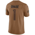 Trusc C.Bengals #1 Ja'Marr Chase Player BROWN Salute To Service Limited Stitched Jerseys