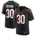 Trusc C.Bengals #30 Chase Brown Black Team Game Jersey American Stitched Jerseys