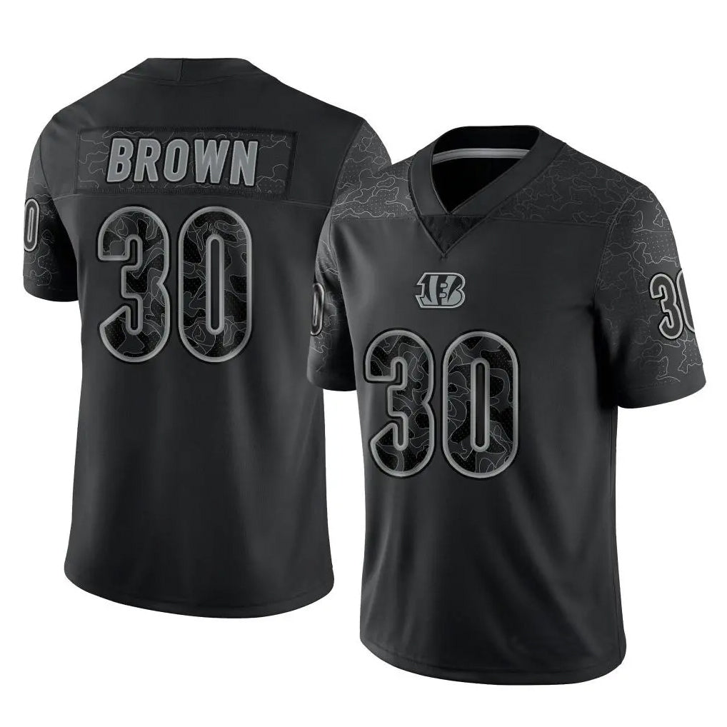 Trusc C.Bengals #30 Chase Brown Player Black RFLCTV Limited  Stitched Jerseys
