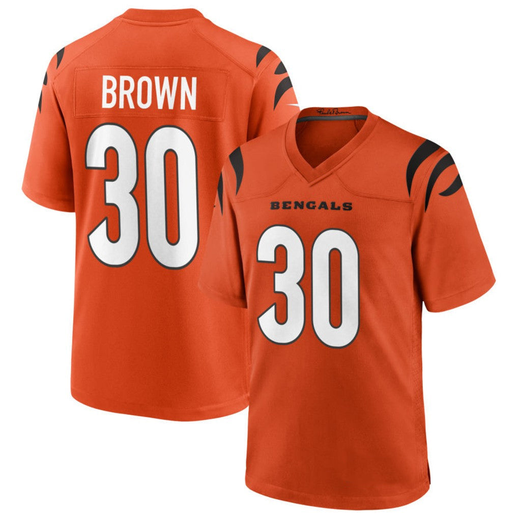 Trusc C.Bengals #30 Chase Brown Player Oramge Home Game Stitched Jerseys