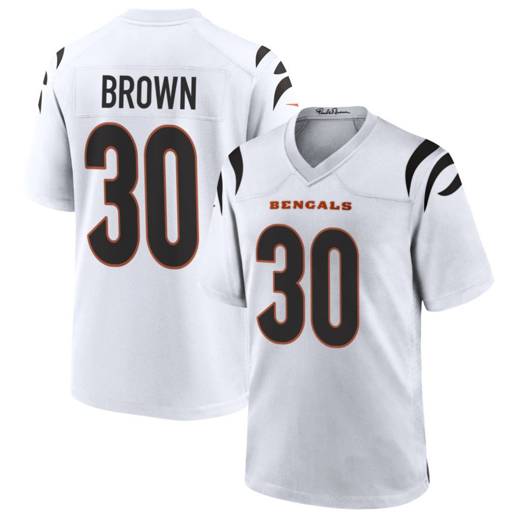 Trusc C.Bengals #30 Chase Brown Player White Home Game Stitched Jerseys