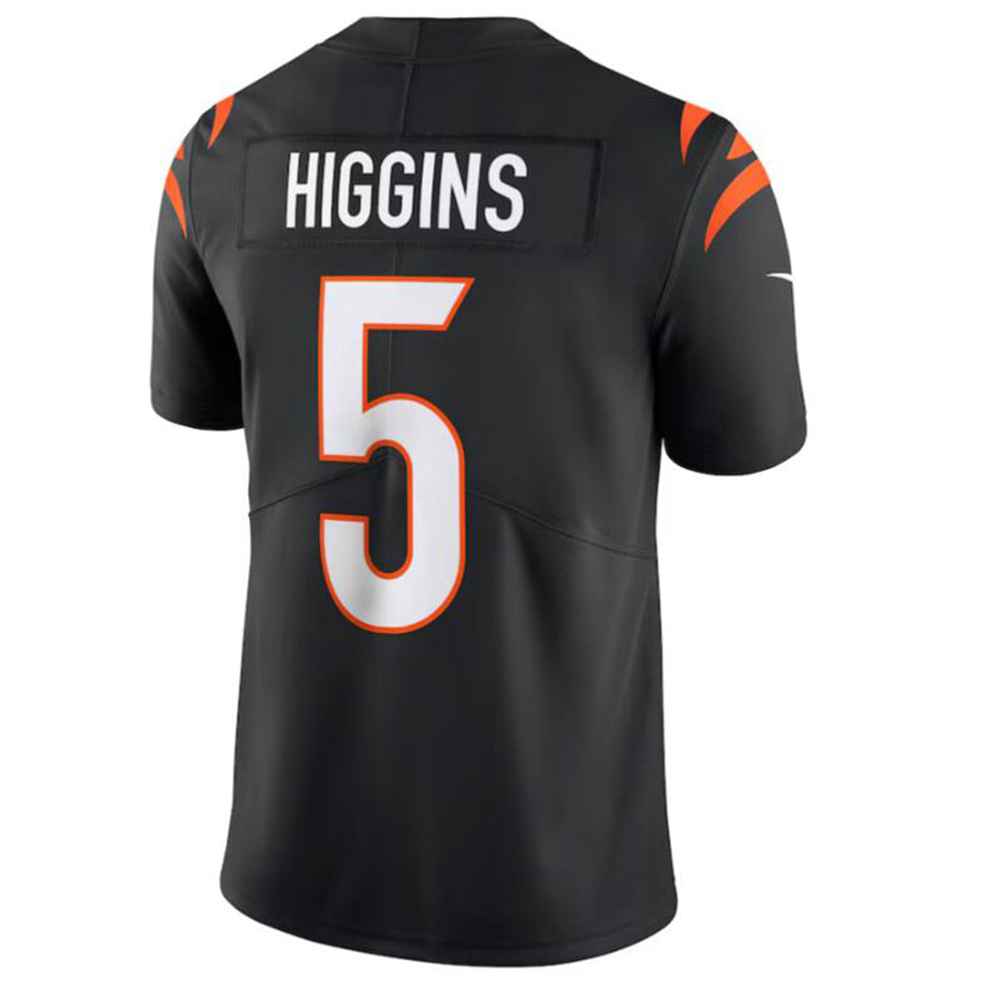 Trusc C.Bengals #5 Tee Higgins Black Vapor Untouchable Limited Jersey American Stitched Jersey
