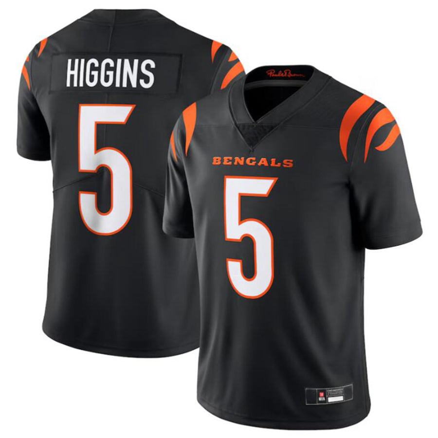 Trusc C.Bengals #5 Tee Higgins Black Vapor Untouchable Limited Jersey American Stitched  Jerseys