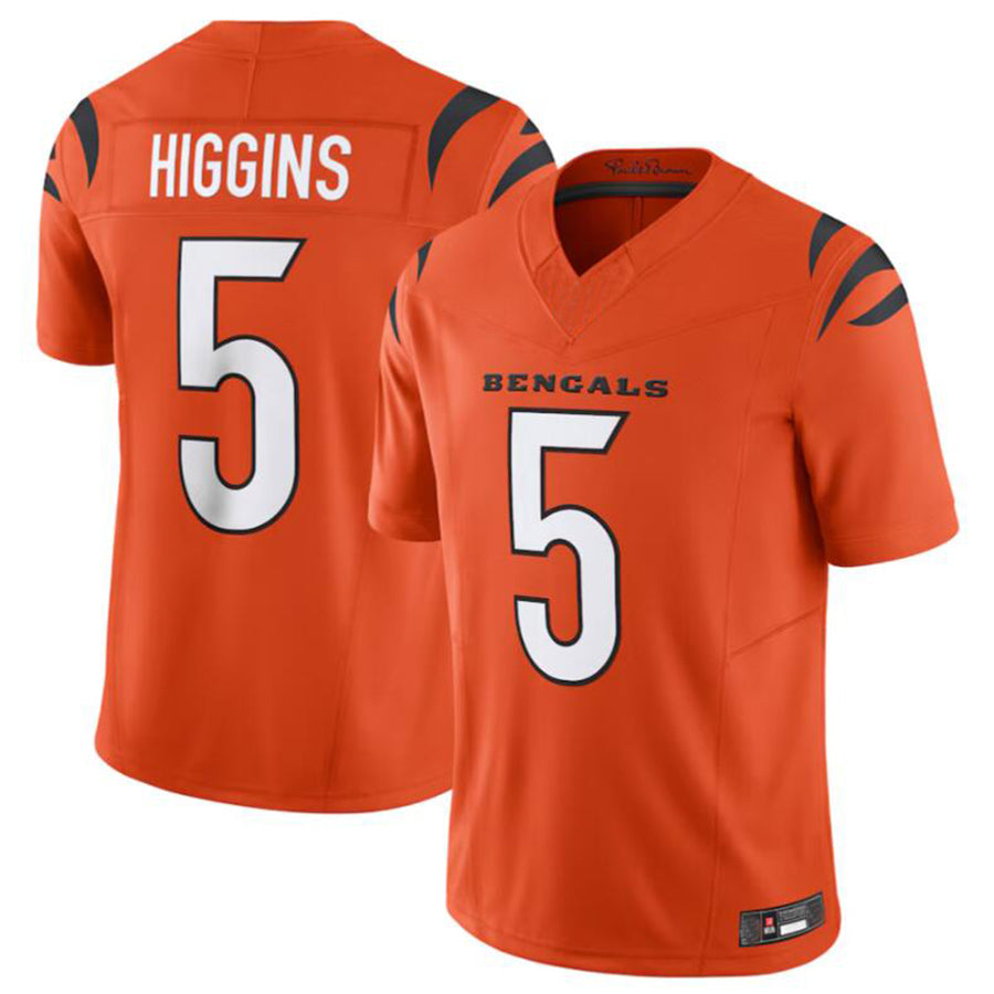 TruscC.Bengals #5 Tee Higgins Orange Vapor Untouchable Limited Jersey American Stitched  Jerseys