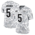 Trusc C.Bengals #5 Tee Higgins Player Arctic Camo Salute to Service Limited Stitched Jerseys
