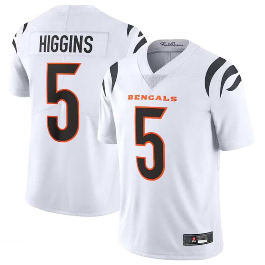 Trusc C.Bengals #5 Tee Higgins White Vapor Untouchable Limited Jersey American Stitched Jerseys