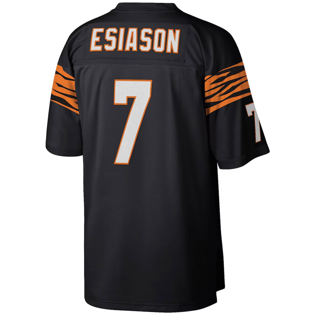 Trusc C.Bengals #7 Boomer Esiason Mitchell & Ness Black Legacy Replica Stitched Jerseys