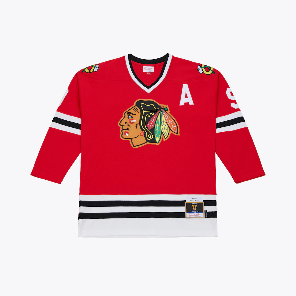 Trusc C.Blackhawks Bobby Hull Mitchell & Ness Red 1966 Power Play Jerseys