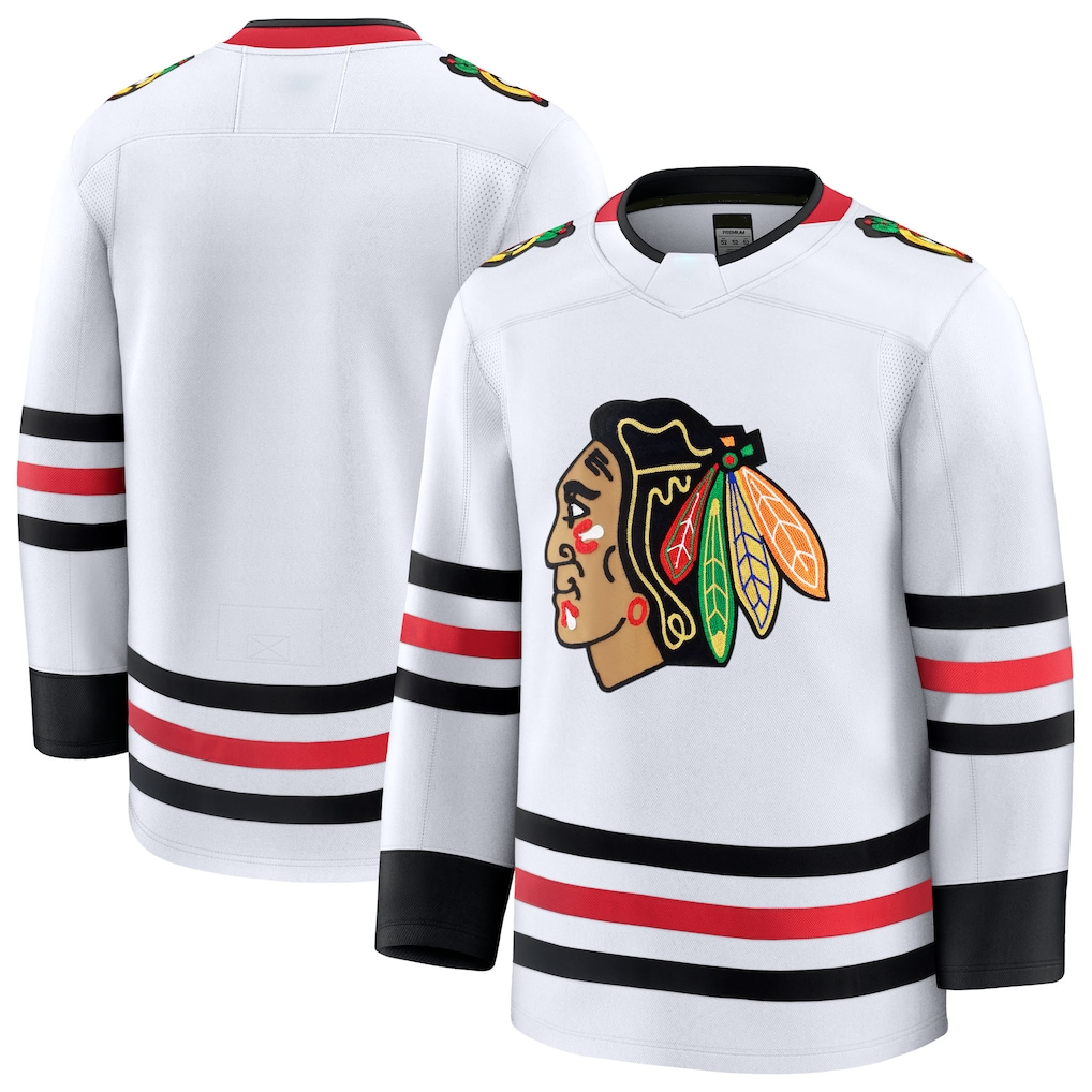 Trusc C.Blackhawks White Away Premium Jerseys