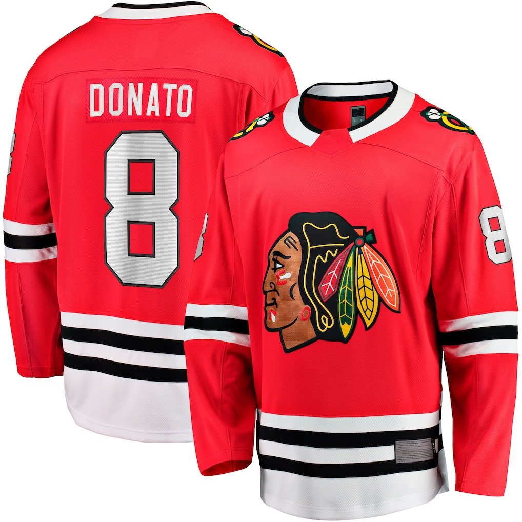 Trusc C.Blackhawks #8 Ryan Donato Red Home Breakaway Jerseys