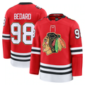 Trusc C.Blackhawks #98 Connor Bedard Red Centennial Premium Player Jerseys