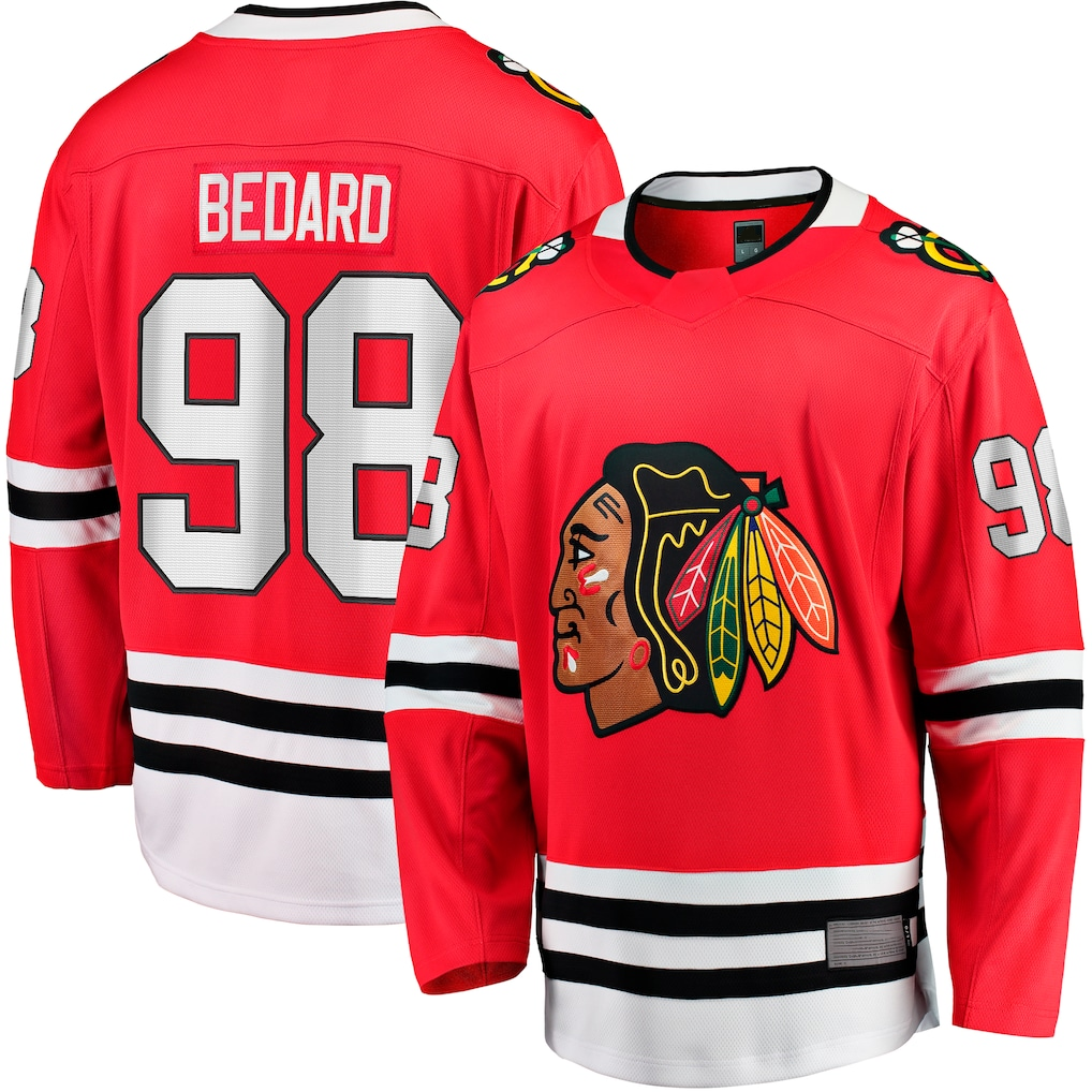 Trusc C.Blackhawks #98 Connor Bedard Red Home Breakaway Player Jerseys