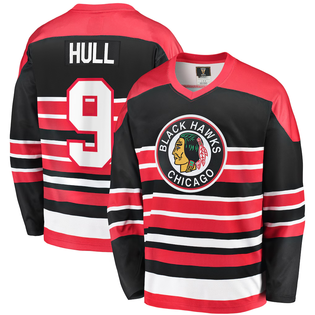 Trusc C.Blackhawks #9 Bobby Hull Red Premier Breakaway Retired Player Jerseys