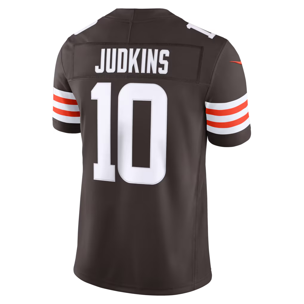 Trusc C.Browns #10 Quinshon Judkins Brown Team Vapor F.U.S.E. Stitched Limited Jerseys