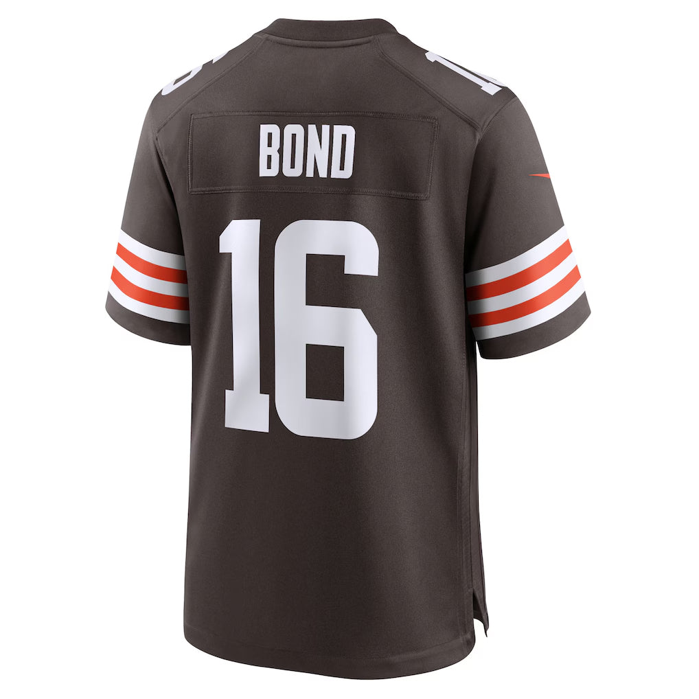 Trusc C.Browns #16 Isaiah Bond Player Brown Home Game Stitched Jerseys