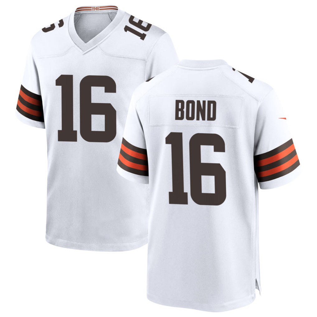 Trusc C.Browns #16 Isaiah Bond Player White Home Game Stitched Jerseys
