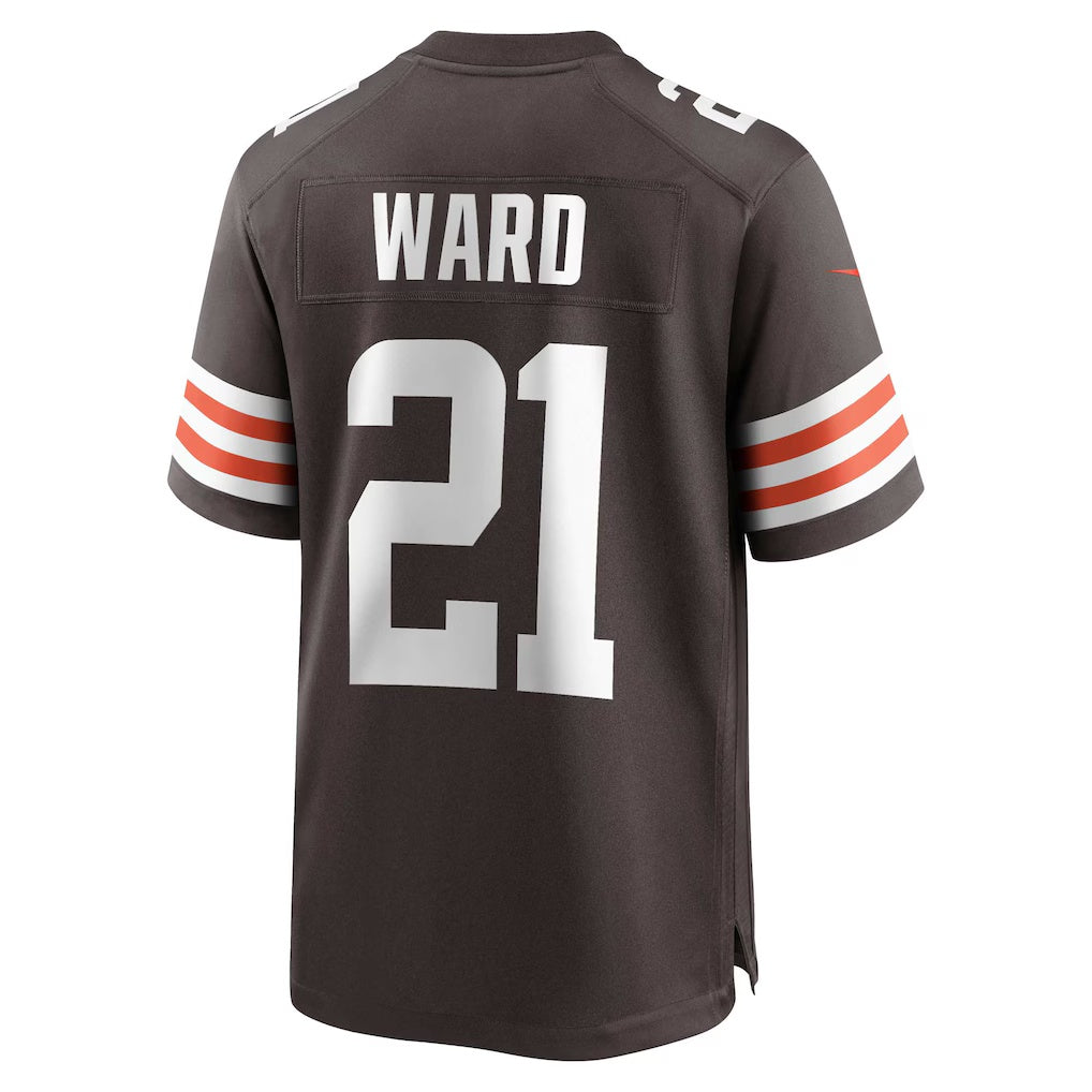 Trusc C.Browns #21 Denzel Ward Brown Game Stitched Jerseys