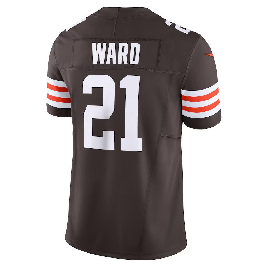 Trusc C.Browns #21 Denzel Ward Brown Vapor F.U.S.E. Limited Stitched Jerseys