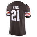 Trusc C.Browns #21 Denzel Ward Brown Vapor F.U.S.E. Limited Stitched Jerseys