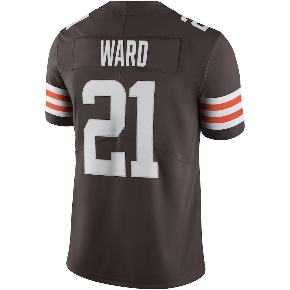 Trusc C.Browns #21 Denzel Ward Brown Vapor Limited Stitched Jerseys