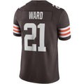 Trusc C.Browns #21 Denzel Ward Brown Vapor Limited Stitched Jerseys