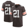 Trusc C.Browns #21 Denzel Ward Player Brown Home Game Football Jerseys