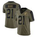 Trusc C.Browns #21 Denzel Ward Player Salute To Service Limited Olive Football Jerseys