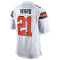 Trusc C.Browns #21 Denzel Ward Player White Vapor Limited Football Jerseys