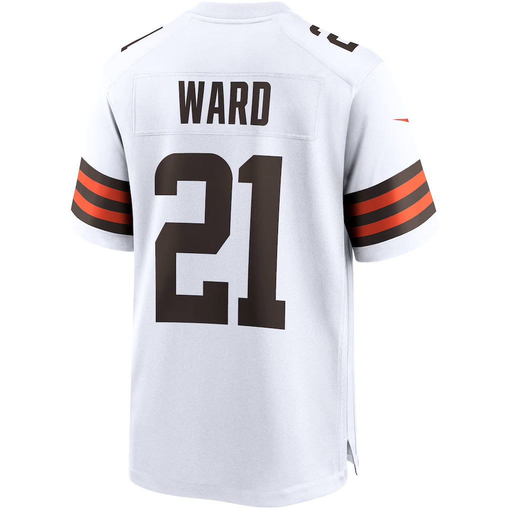 Trusc C.Browns #21 Denzel Ward White Game Stitched Jerseys