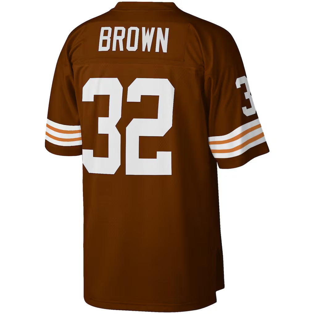 Trusc C.Browns #32 Jim Brown Mitchell & Ness Brown Big & Tall Retired Player Replica Stitched Jerseys