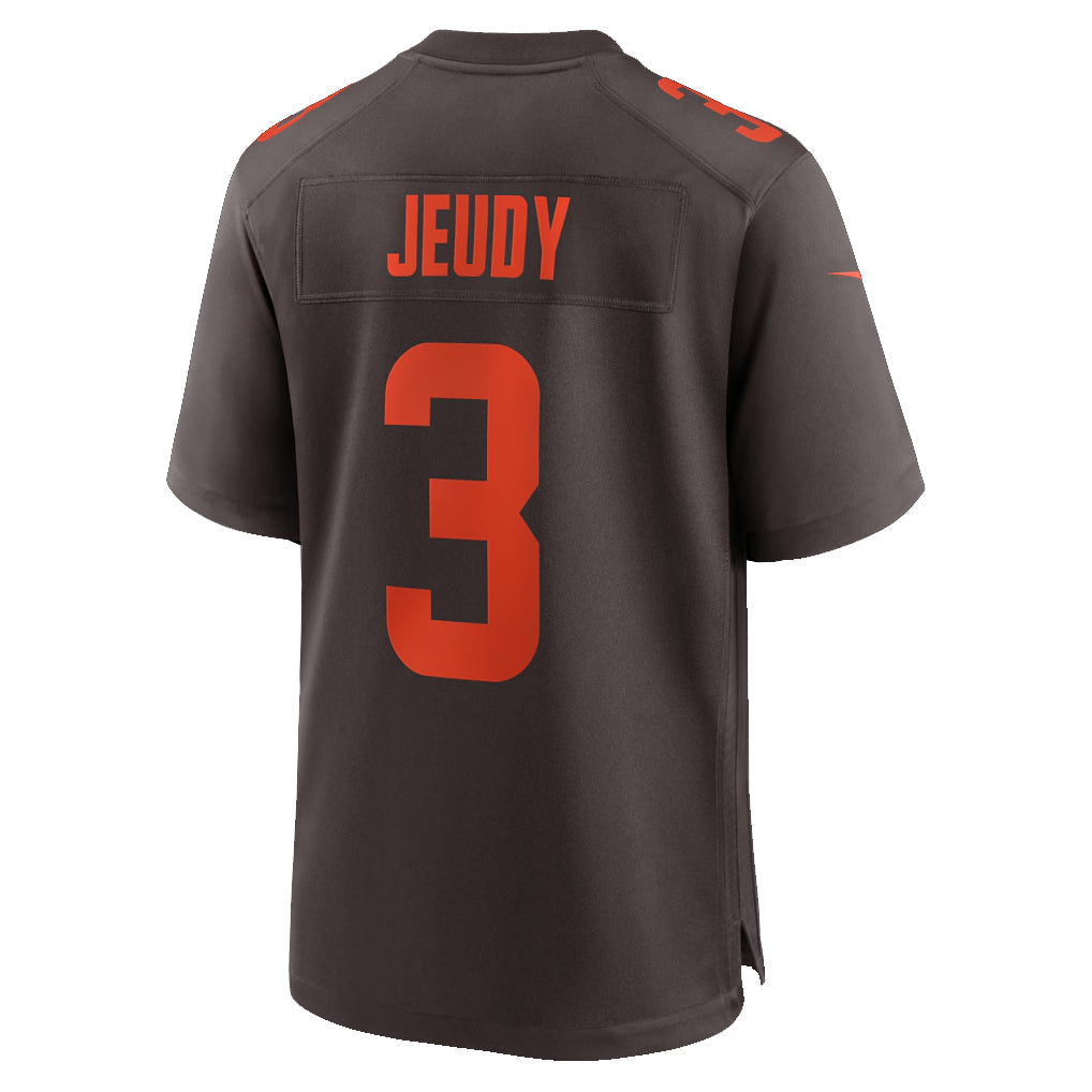 TruscC.Browns #3 Jerry Jeudy Player Brown Game Stitched Jerseys