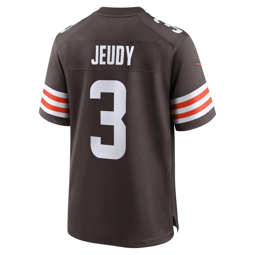 TruscC.Browns #3 Jerry Jeudy Player Brown Home Game Stitched Jerseys