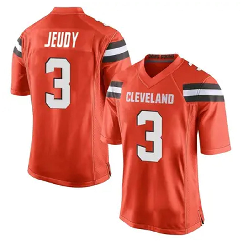 TruscC.Browns #3 Jerry Jeudy Player Orange Game Stitched Jerseys
