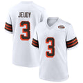 TruscC.Browns #3 Jerry Jeudy Player White Alternate Home Game Stitched Jerseys