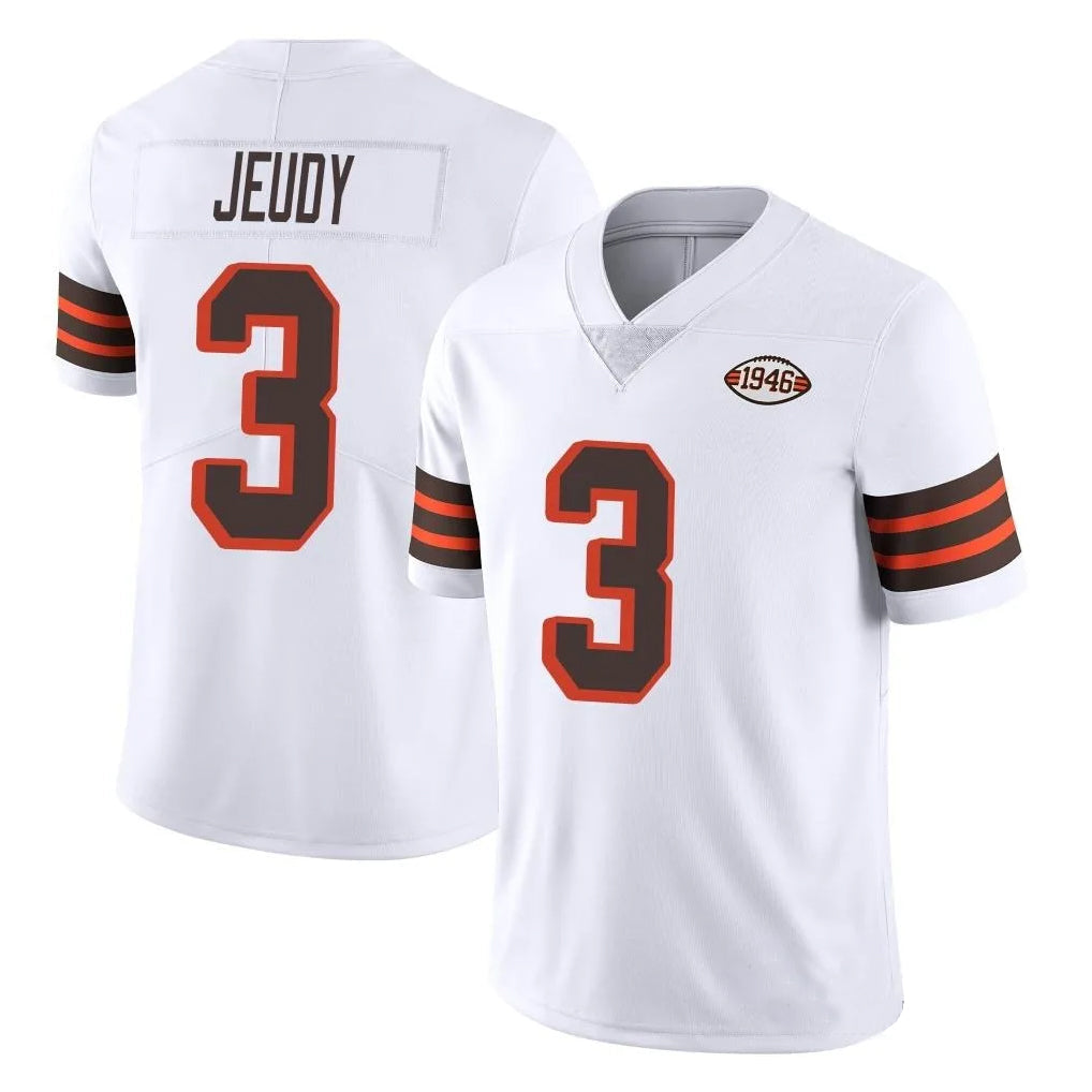 TruscC.Browns #3 Jerry Jeudy Player White Vapor Limited Alternate Stitched Jerseys