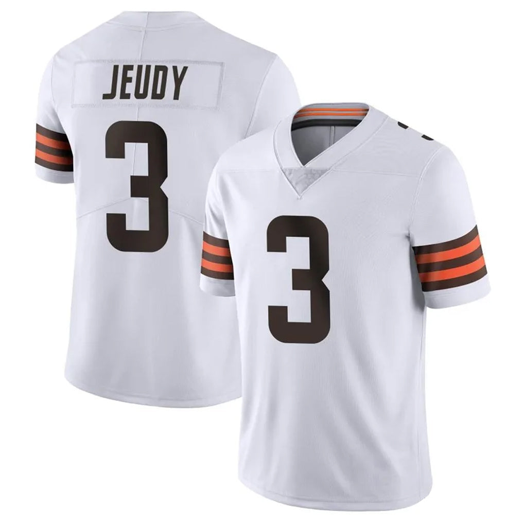 TruscC.Browns #3 Jerry Jeudy Player White Vapor Limited Stitched Jerseys