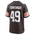 Trusc C.Browns #49 Carson Schwesinger Brown 2025 Draft Game Stitched Jerseys