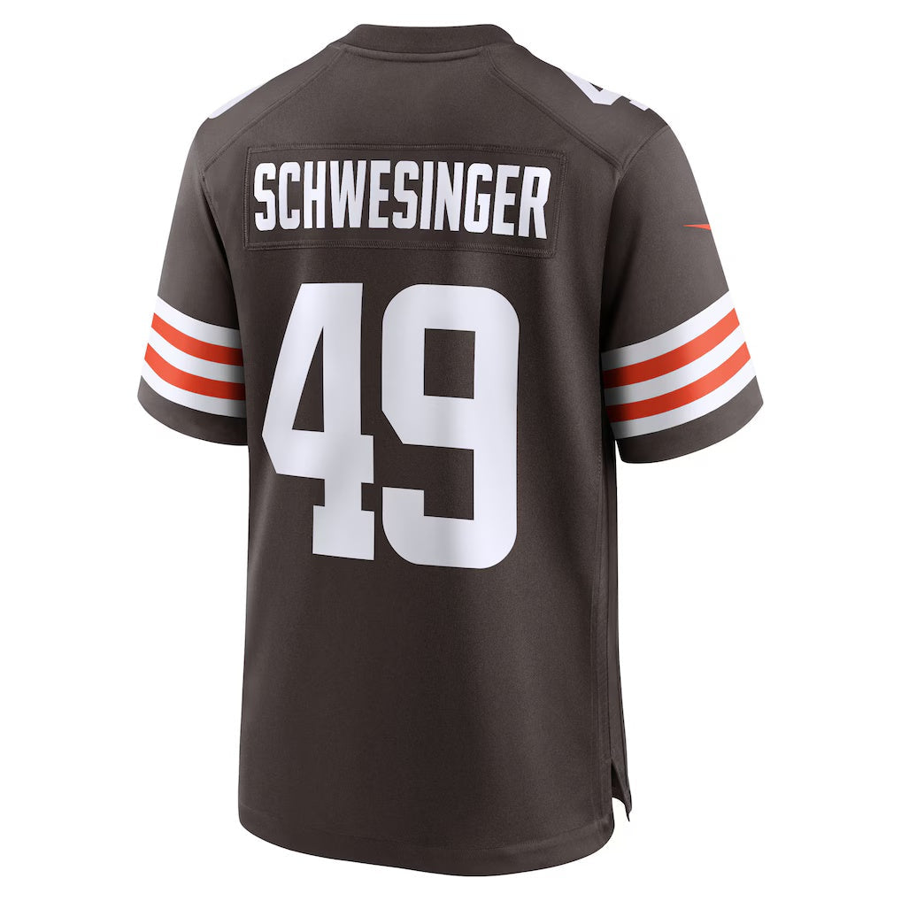 Trusc C.Browns #49 Carson Schwesinger Brown 2025 Draft Game Stitched Jerseys