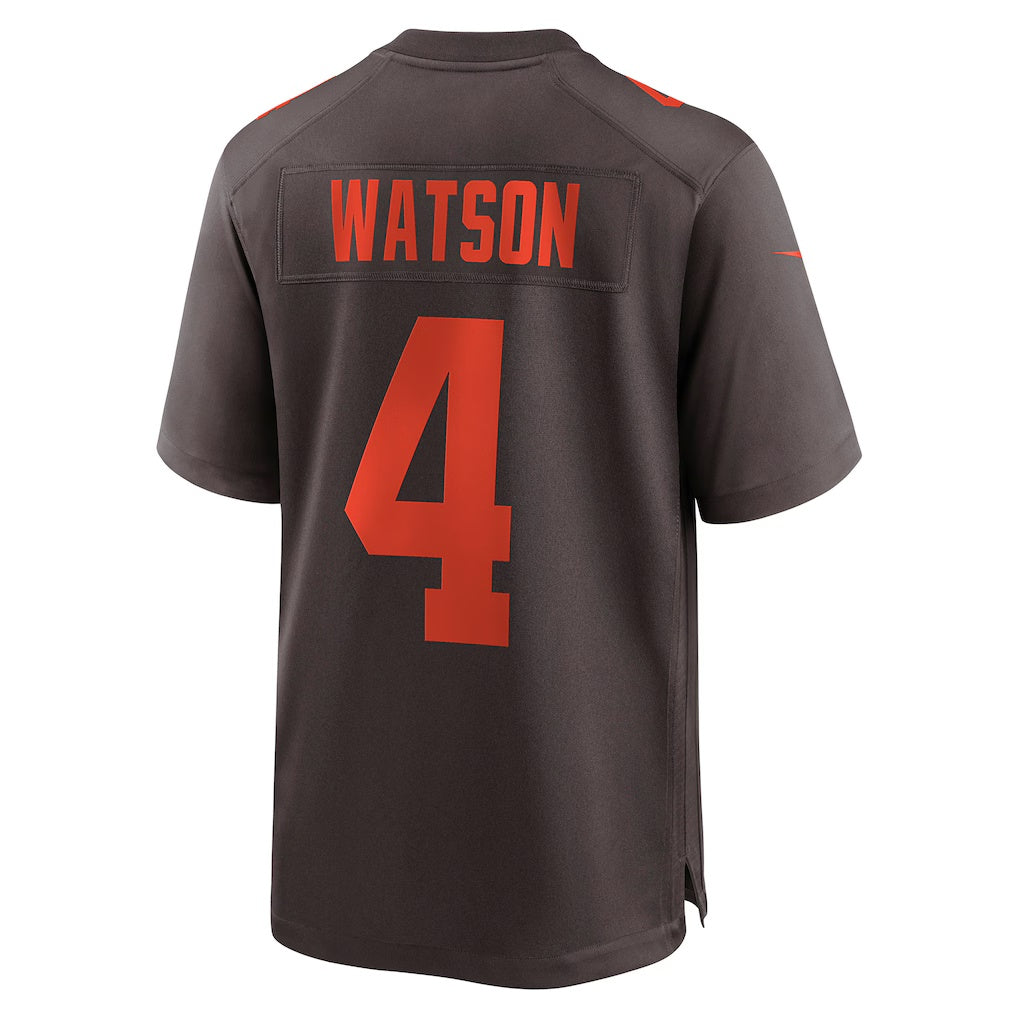 Trusc C.Browns #4 Deshaun Watson Brown Alternate Game Stitched Jerseys