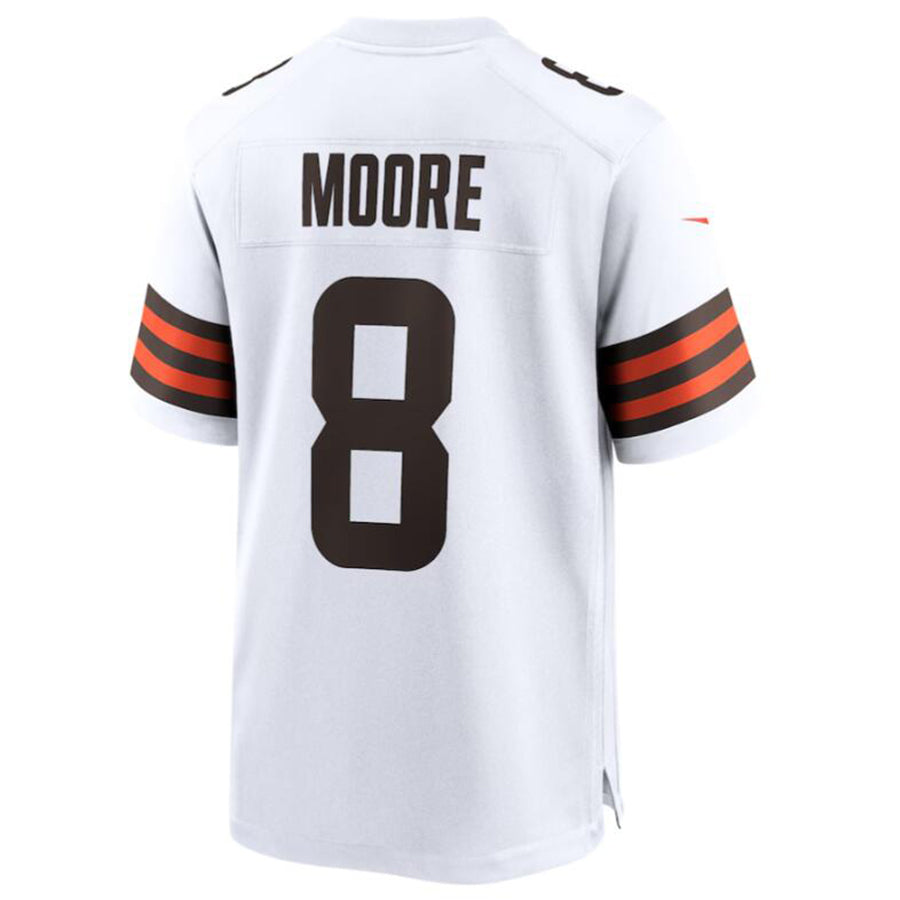Trusc C.Browns #8 Elijah Moore White Game Retired Player Jersey American Stitched Jersey
