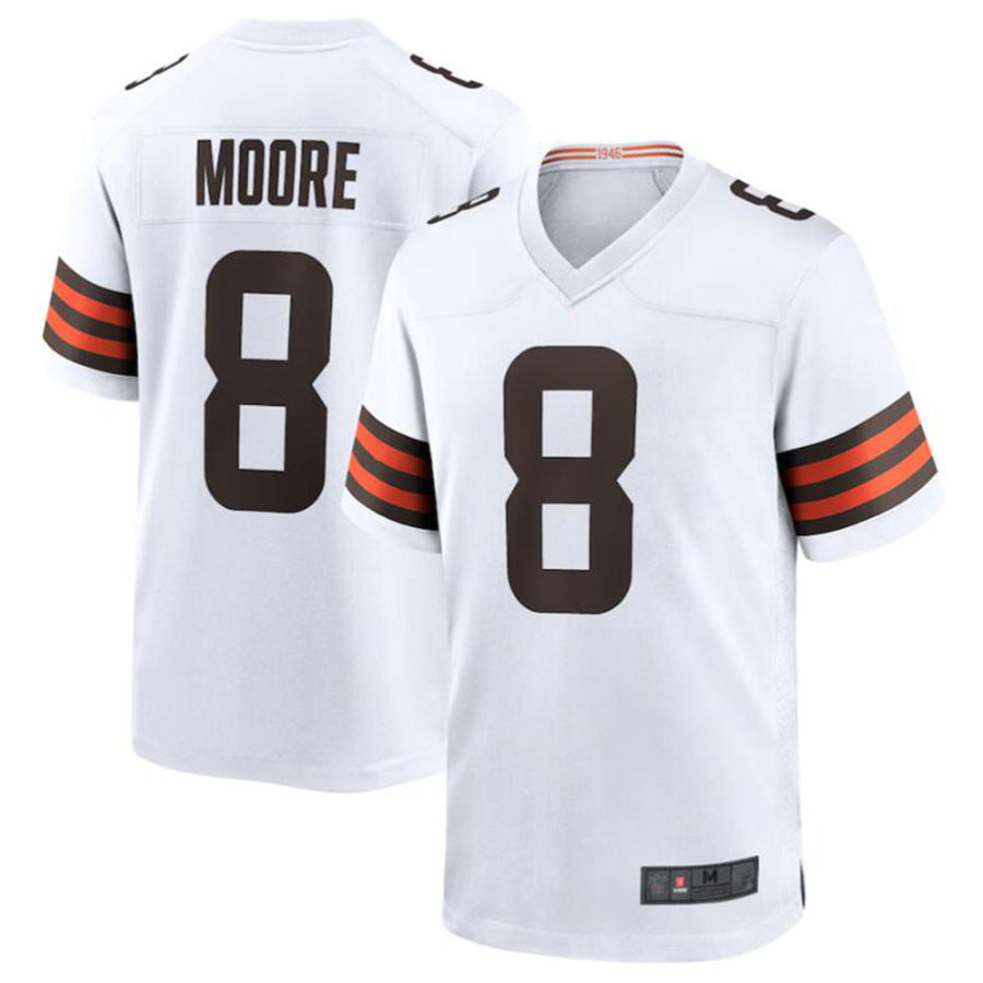 Trusc C.Browns #8 Elijah Moore White Game Retired Player Jersey American Stitched  Jerseys