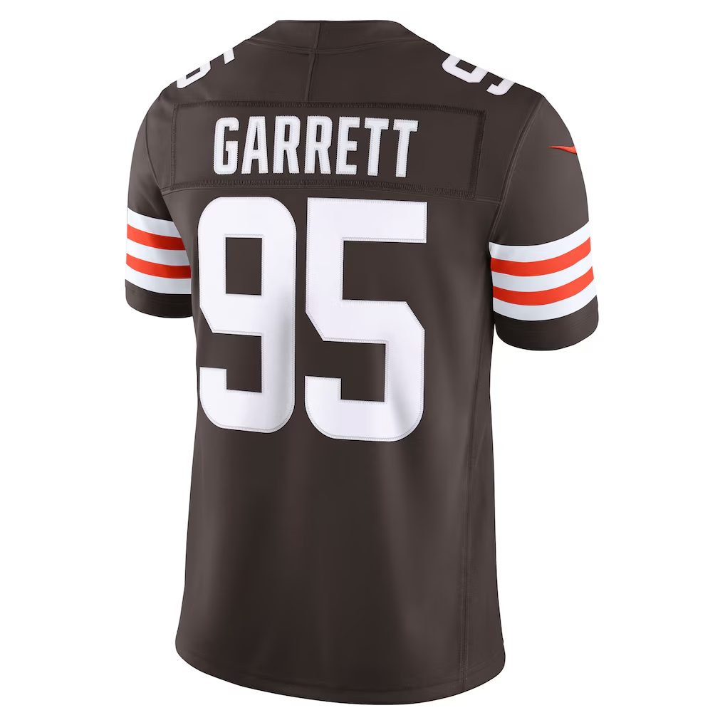 Trusc C.Browns #95 Myles Garrett Brown Team Vapor F.U.S.E. Stitched Limited Jerseys