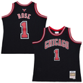 Trusc C.Bulls #1 Derrick Rose Mitchell & Ness Black Big & Tall 2010-11 Swingman Jerseys