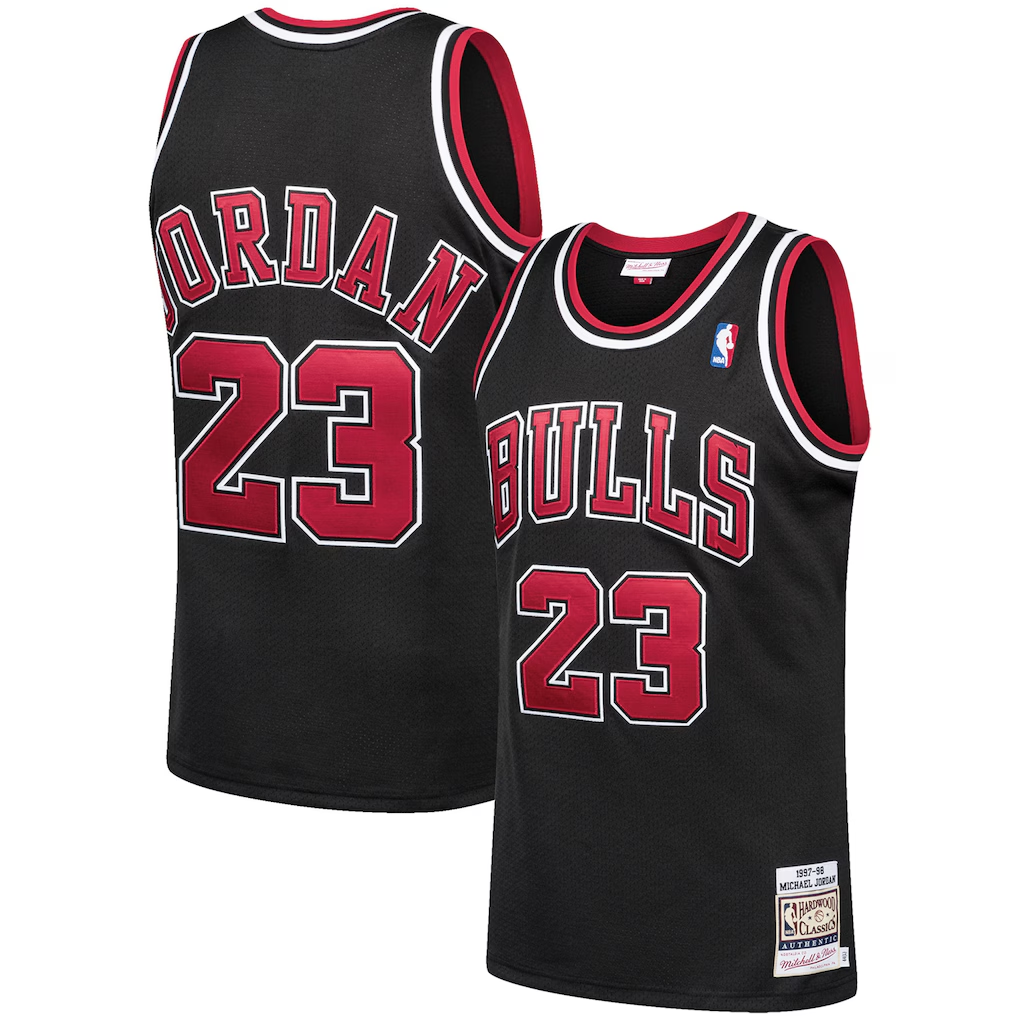 Trusc C.Bulls #23 Michael Jordan Mitchell & Ness Black 1997-98 Hardwood Classics Authentic Jerseys