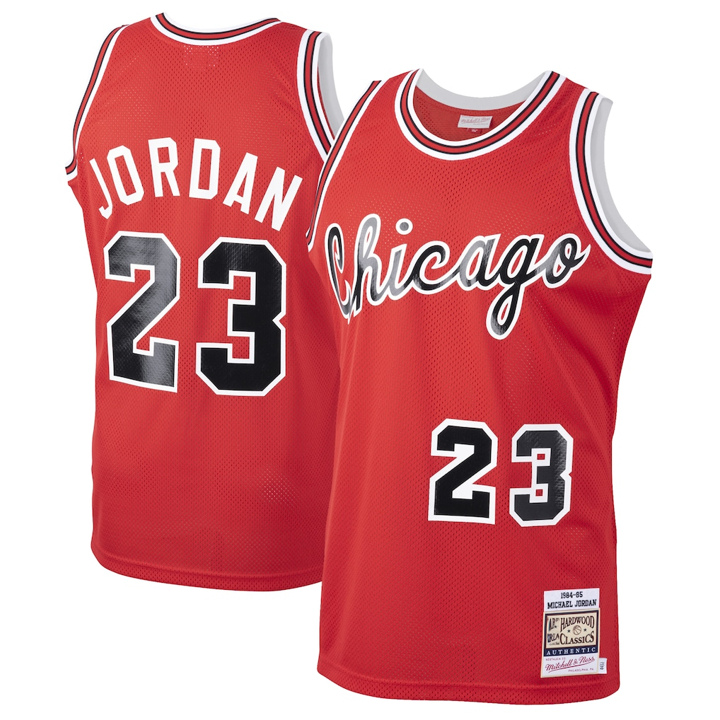 Trusc C.Bulls #23 Michael Jordan Mitchell & Ness Red 198485 Hardwood Classics Rookie Authentic Jerseys
