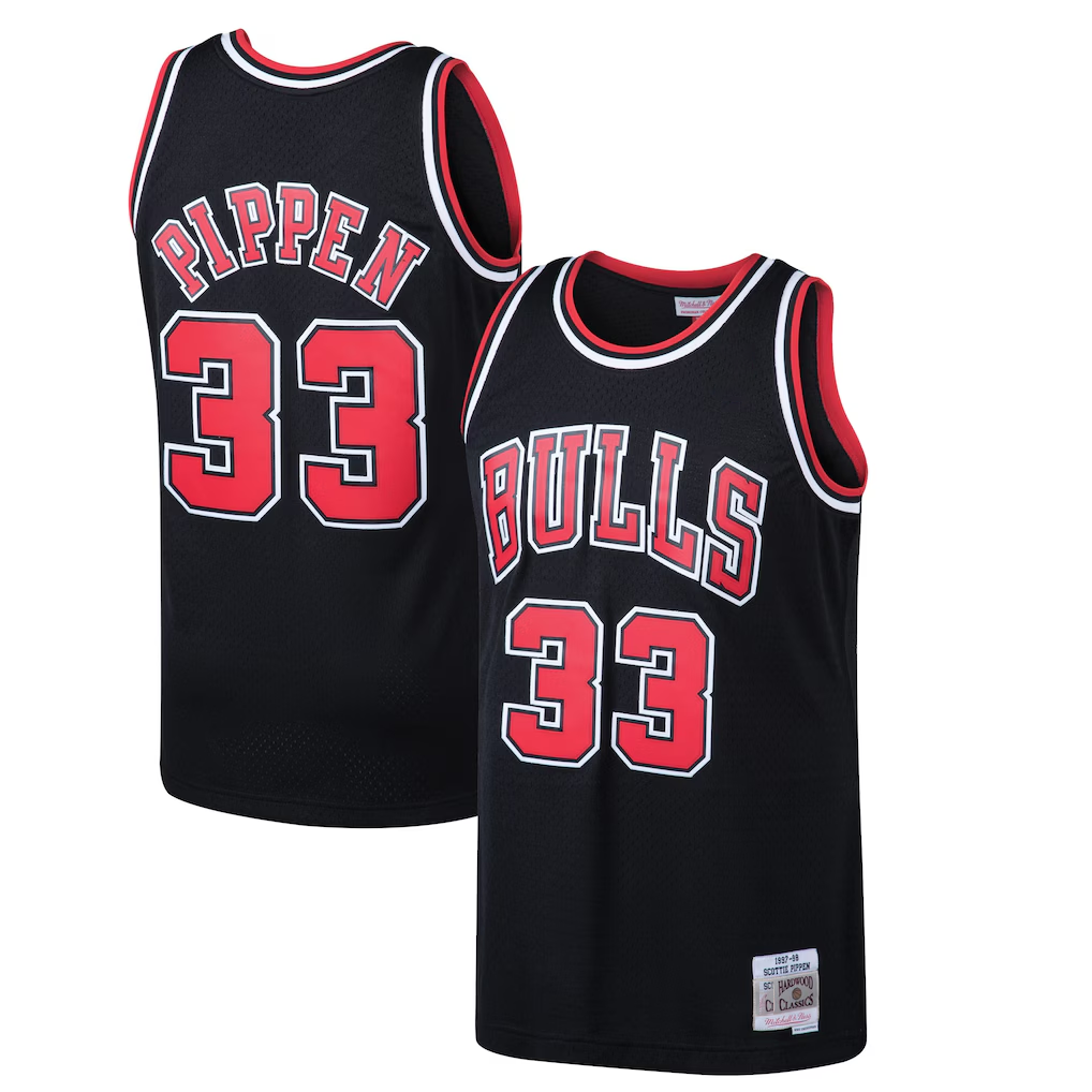 Trusc C.Bulls #33 Scottie Pippen Mitchell & Ness Black 1997-98 Hardwood Classics Swingman Jerseys