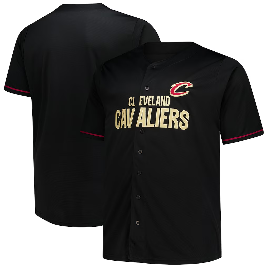 Trusc C.Cavaliers Black Big & Tall Pop Full-Button Jerseys